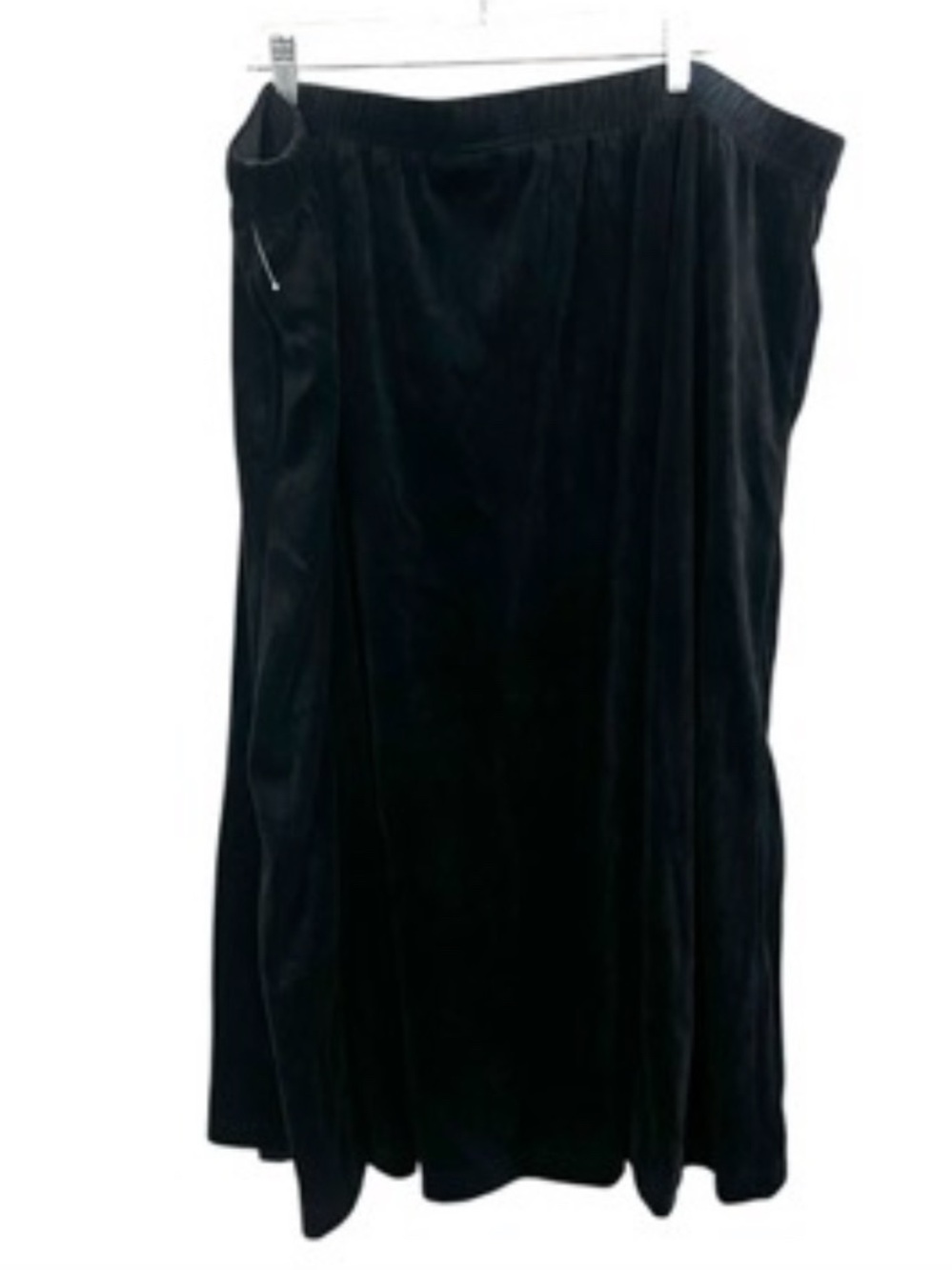 Woman Within Black Velvet Women's Maxi Skirt Size 26 28 Pull On Elastic Waist